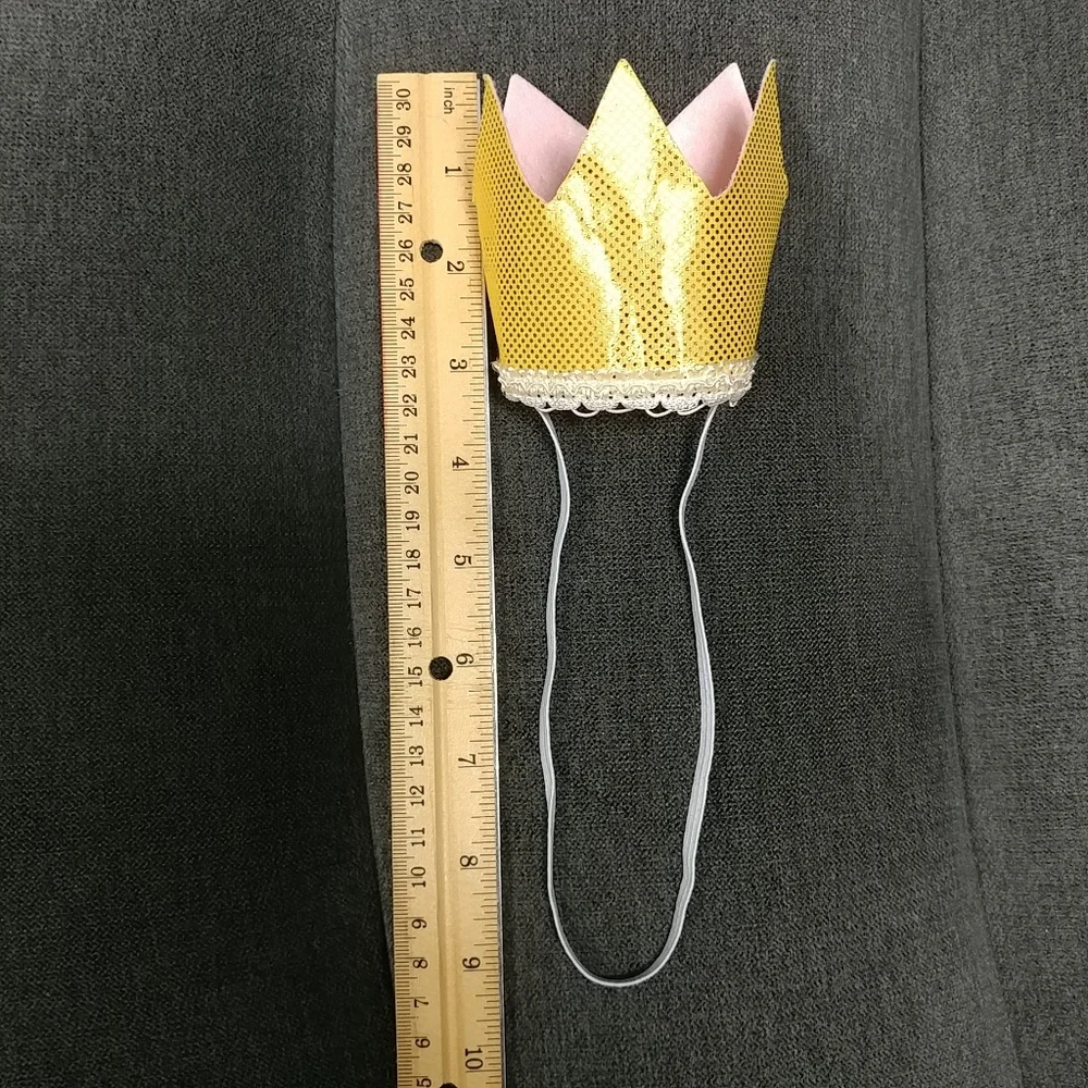 Gold Glitter Crown Headband Baby Toddler Princess Queen Birthday - Picture 5 of 8